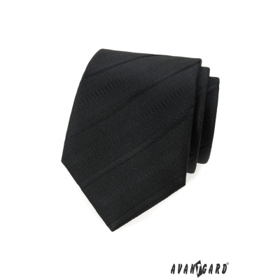 Čierna kravata s šikmými prúžkami