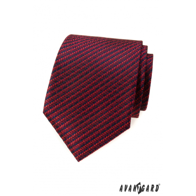Červená kravata s modrým 3D vzorom