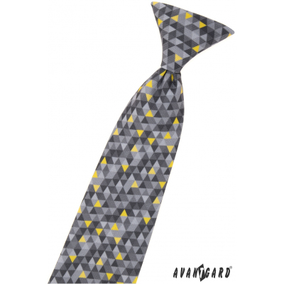 Chlapčenská kravata s šedým vzorom 44 cm