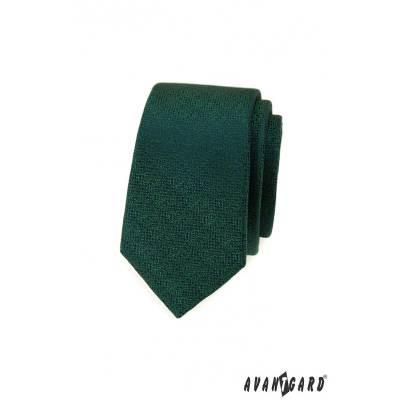 Zelená slim kravata so vzorom