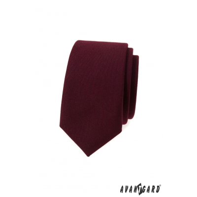Slim kravata vo farbe bordó