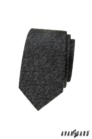 Úzka kravata s textúrou v šedej