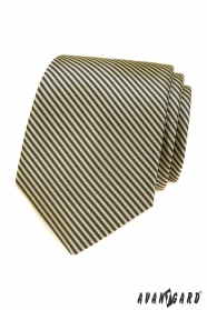 Šedo-žltá pruhovaná kravata