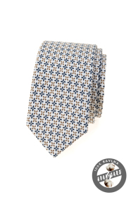 Bavlnená úzka kravata so vzorom
