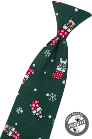 Zelená kravata 44 cm s vianočným motívom