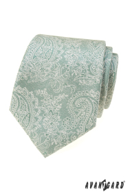 Zelená kravata s ornamentmi