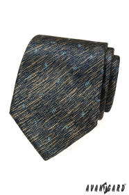 Modro-žltá melírovaná kravata