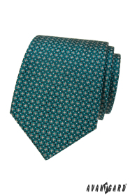 Vzorovaná kravata v odtieni tyrkysovej