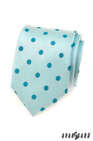 Tyrkysová kravata s bodkami