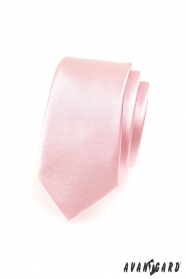 Pánska kravata SLIM svetlo ružová lesklá