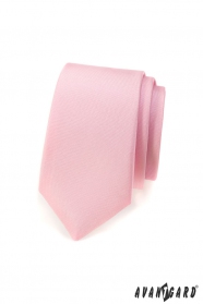 Matná kravata Slim ružovej farby