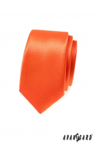 Oranžová slim kravata