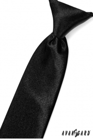 Chlapčenská kravata temne čierna lesk