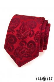 Červená kravata vzor paisley
