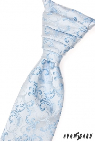 Francúzska kravata modro-biely vzor