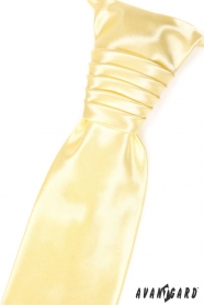 Francúzska kravata jemno žltá hladká