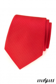 Červená kravata Avantgard s jemnou štruktúrou