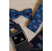 Modrá cyklistická kravata - šírka 7 cm
