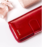 Červená dámska kožená peňaženka Lorenti - 9,5 x 17 x 3,5