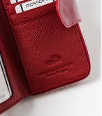 Červená dámska kožená peňaženka Lorenti - 9,5 x 17 x 3,5