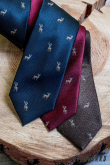 Modrá kravata vzor Jeleň - šírka 7 cm