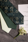 Matná zelená kravata LUX - šírka 7 cm