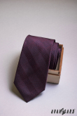 Pánska kravata s bordó prúžkami - šírka 7,5 cm