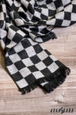 Čierno-sivý kockovaný šál - 180x31 cm
