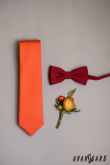 Matná tmavo oranžová kravata - šírka 7 cm