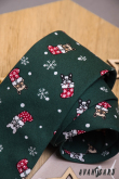 Zelená vianočná kravata s buldočkom - šírka 7 cm