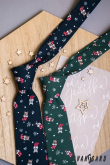Tmavomodrá vianočná kravata s buldočkom - šírka 7 cm