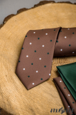 Svetlohnedá kravata s bodkami - šírka 7 cm