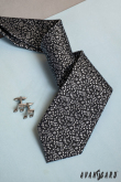 Pánska modrá kravata motív Nota - šírka 7 cm