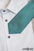 Vzorovaná kravata v odtieni tyrkysovej - šírka 7 cm