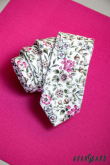 Bavlnená kravata s jarným motívom - šírka 5 cm