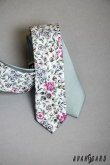 Bavlnená kravata s jarným motívom - šírka 5 cm