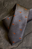 Šedá kravata, vzor Bažant - šírka 7 cm