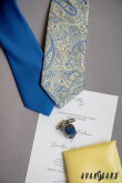 Modrá pánska kravata v matnom prevedení - šírka 7 cm