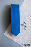 Matne modrá slim kravata Avantgard - šírka 5 cm