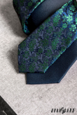 Úzka kravata s modro-zeleným vzorom - šírka 5 cm