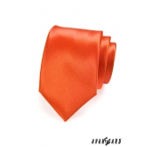 Oranžová kravata v sete s vreckovkou