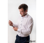 Preštíhlená pánská košeľa SLIM bielo-čierna kombinácia