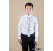 Chlapčenská kravata strieborná lesk 44cm - dĺžka 44 cm