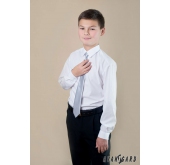 Chlapčenská kravata strieborná lesk 44cm - dĺžka 44 cm