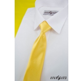 Chlapčenská kravata žltá hladká - dĺžka 31 cm