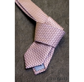 Slim kravata s púdrovo ružovým vzorom