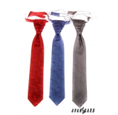 Červená francúzska kravata s paisley motívmi - uni