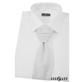 Biela svadobná kravata so vzorom - uni