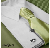 Francúzska kravata s vreckovkou limetková
