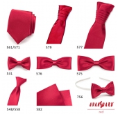 Červená francúzska kravata pre chlapcov + vreckovka - uni